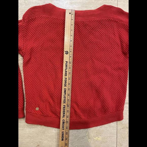 Lauren Ralph‎ Lauren Women's Red Cable Knit Sleeves Cotton Sweater Size XL - Picture 3 of 7